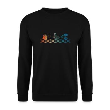 Accodeon liegt in meiner DNA - Unisex Pullover - Schwarz - Vorne - Alina (178cm) & Michal (187cm)