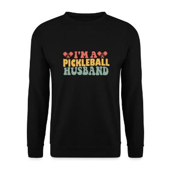 Je suis un mari de pickleball Vintage Groovy - Sweat-shirt Unisexe - noir - Devant - Alina (178cm) & Michal (187cm)