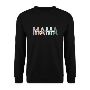 Mama Boy Mom Retro Mother's Day - Unisex Sweatshirt - black - Front - Alina (178cm) & Michal (187cm)
