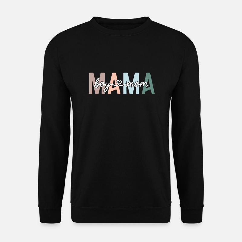 Mama Boy Mom Retro Muttertag - Unisex Pullover - Schwarz