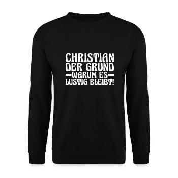 First name Chris Christian - Unisex Sweatshirt - black - Front - Alina (178cm) & Michal (187cm)