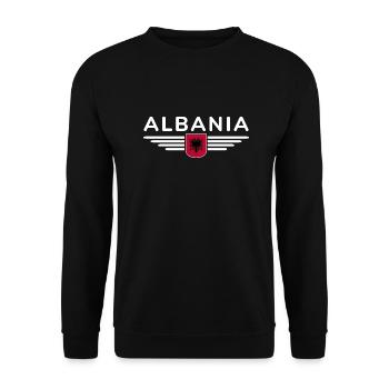 Albania Design – Fierté et style - Sweat-shirt Unisexe - noir - Devant - Alina (178cm) & Michal (187cm)