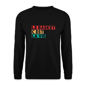 basketball is life,Basketball,Basketball,Sport - Unisex Sweatshirt - black - Front - Alina (178cm) & Michal (187cm)