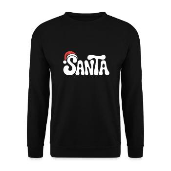 Weihnachtsmann - Cooles Vintage Comic Logo - Unisex Pullover - Schwarz - Vorne - Alina (178cm) & Michal (187cm)