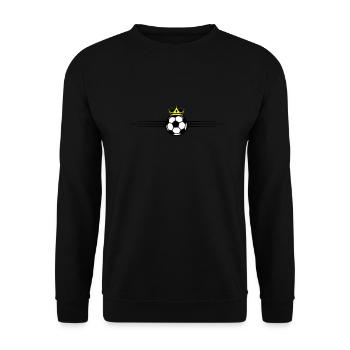Fussball Ball Krone - Unisex Pullover - Schwarz - Vorne - Alina (178cm) & Michal (187cm)