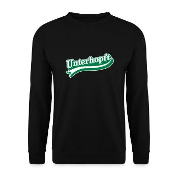 Unterhopft Bier T-Shirt Sprüche Design - Unisex Pullover - Schwarz - Vorne - Alina (178cm) & Michal (187cm)