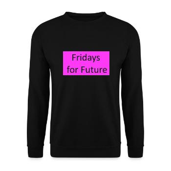 Fridays for Future Slogan pink - Unisex Pullover - Schwarz - Vorne - Alina (178cm) & Michal (187cm)