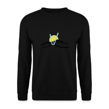 Ski, Berg und Sonne, Skifahren - Unisex Pullover - Schwarz - Vorne - Alina (178cm) & Michal (187cm)
