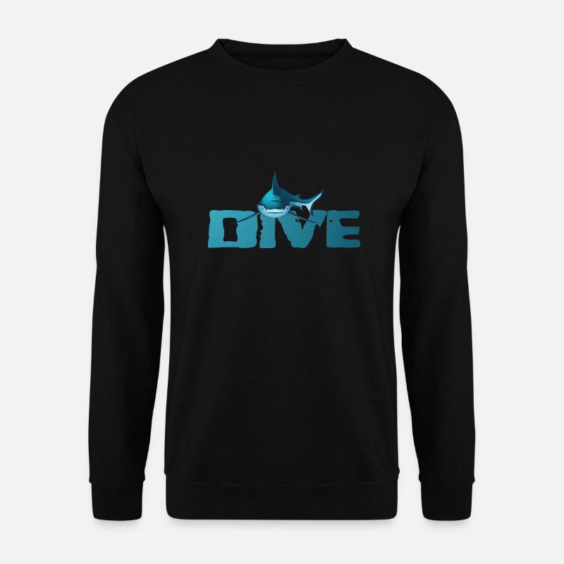 SCUBA DIVING SHARK - Unisex Pullover - Schwarz