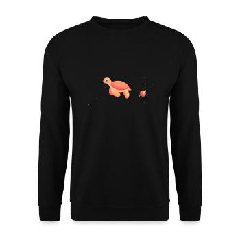 tortue astronaute dans l'espace - Sweat-shirt Unisexe - noir - Devant - Alina (178cm) & Michal (187cm)