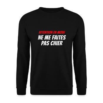 attention en mode ne me faites pas chier - Sweat-shirt Unisexe - noir - Devant - Alina (178cm) & Michal (187cm)