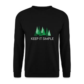 Keep it Simple Wald Camping Spruch - Unisex Pullover - Schwarz - Vorne - Alina (178cm) & Michal (187cm)