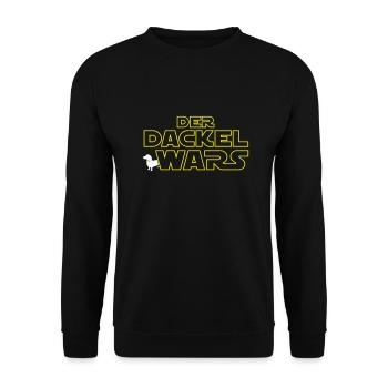 Der Dackel Wars - Farbwechsel möglich - Unisex Pullover - Schwarz - Vorne - Alina (178cm) & Michal (187cm)