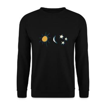 Sun, Moon and Stars - Unisex Sweatshirt - black - Front - Alina (178cm) & Michal (187cm)