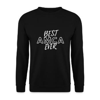 Türkce Best Amca Ever Hediyelik Esya Geschenkidee - Unisex Pullover - Schwarz - Vorne - Alina (178cm) & Michal (187cm)