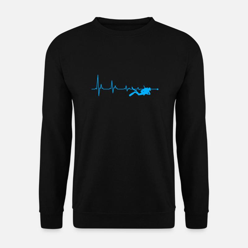 Tauchen Herzschlag Taucher Geschenk - Unisex Pullover - Schwarz
