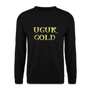Ugur Gold / Held / Geld / Welt - Unisex Pullover - Schwarz - Vorne - Alina (178cm) & Michal (187cm)