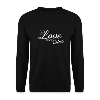 Statement - LOVE always wins 2 - Unisex Sweatshirt - black - Front - Alina (178cm) & Michal (187cm)