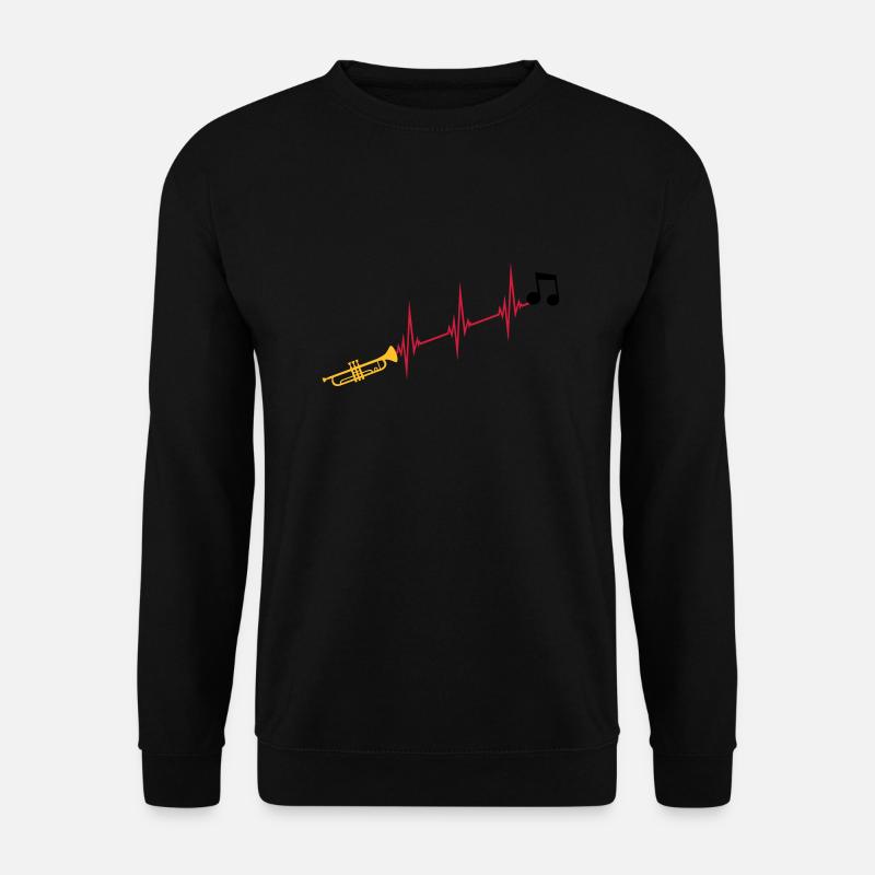 Musiknote Herzschlag Trompete - Unisex Pullover - Schwarz