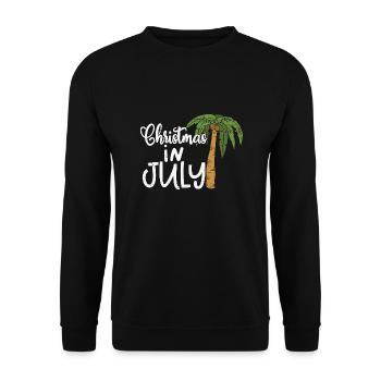 Funny Christmas in July, Xmas in Julyy - Unisex Sweatshirt - black - Front - Alina (178cm) & Michal (187cm)