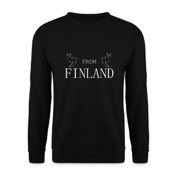 From Finland Krieg Taube - Unisex Pullover - Schwarz - Vorne - Alina (178cm) & Michal (187cm)