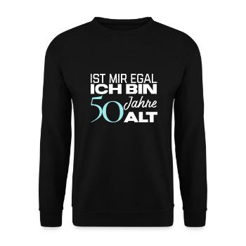 Ich bin 50 Jahre Alt - Unisex Pullover - Schwarz - Vorne - Alina (178cm) & Michal (187cm)