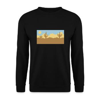 Desert Landscape Silhouette Skyline - Unisex Sweatshirt - black - Front - Alina (178cm) & Michal (187cm)
