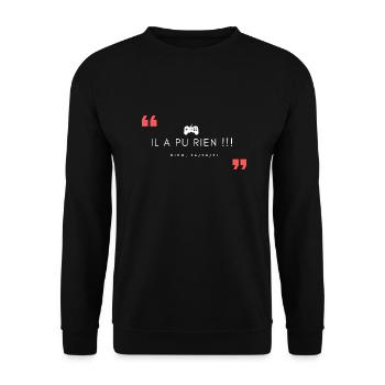 Cadeau gamer Nico geek jeux vidéos - Sweat-shirt Unisexe - noir - Devant - Alina (178cm) & Michal (187cm)