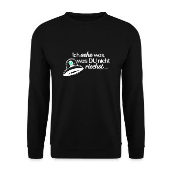 UFO - Ich sehe was - was DU nicht siehst 2 - Unisex Pullover - Schwarz - Vorne - Alina (178cm) & Michal (187cm)