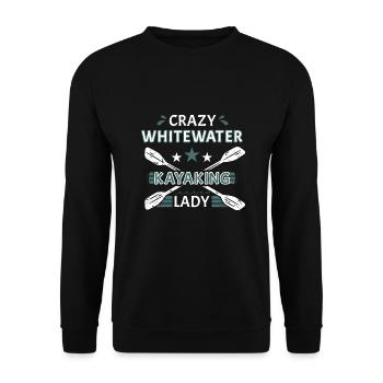 Crazy Whitewater Kayaking Lady - Unisex Sweatshirt - black - Front - Alina (178cm) & Michal (187cm)