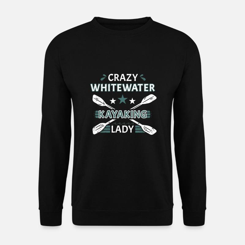 Crazy Whitewater Kayaking Lady - Sweat-shirt Unisexe - noir