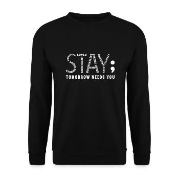 Anxiety Depression Mental Health - Unisex Sweatshirt - black - Front - Alina (178cm) & Michal (187cm)
