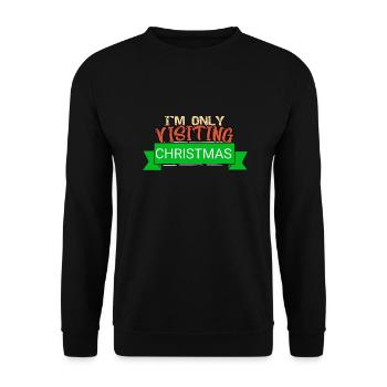 Passing by Christmas - Christmas - Unisex Sweatshirt - black - Front - Alina (178cm) & Michal (187cm)