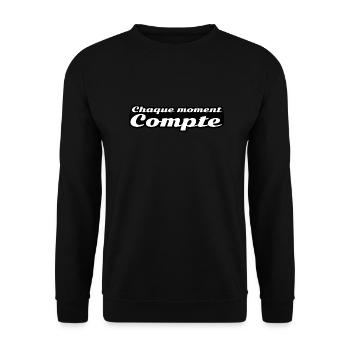 Chaque moment compte - Sweat-shirt Unisexe - noir - Devant - Alina (178cm) & Michal (187cm)