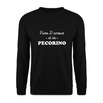 Vivre d'amour et de PECORINO - Sweat-shirt Unisexe - noir - Devant - Alina (178cm) & Michal (187cm)