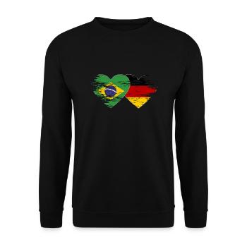 Brésil Allemagne drapeau utilisé coeur - Sweat-shirt Unisexe - noir - Devant - Alina (178cm) & Michal (187cm)