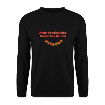Arbeitsplatz - Unisex Pullover - Schwarz - Vorne - Alina (178cm) & Michal (187cm)