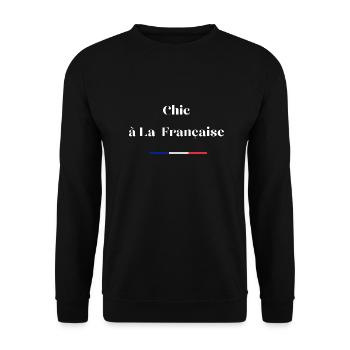 Chic à la française - Sweat-shirt Unisexe - noir - Devant - Alina (178cm) & Michal (187cm)
