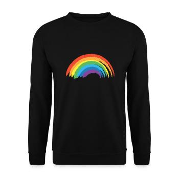 Gay Pride Parade LGBTQ+ Rainbow Flag Body Positive - Unisex Sweatshirt - black - Front - Alina (178cm) & Michal (187cm)