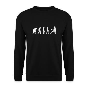 Handballfan Handballspieler Handballteam Handball - Unisex Pullover - Schwarz - Vorne - Alina (178cm) & Michal (187cm)