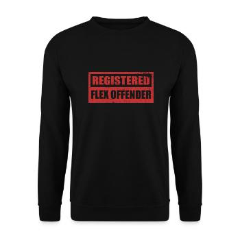 Funny Registered Flex Offender Bodybuilding - Unisex Pullover - Schwarz - Vorne - Alina (178cm) & Michal (187cm)