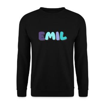 Name - Emil - Unisex Sweatshirt - black - Front - Alina (178cm) & Michal (187cm)