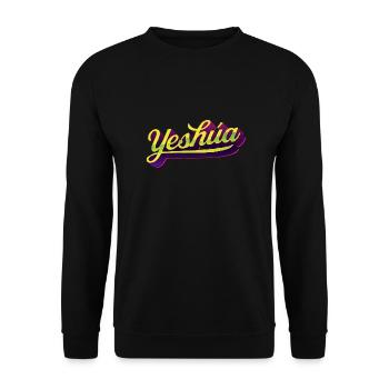 Yeshúa - Urban Lettering Style - Unisex Sweatshirt - black - Front - Alina (178cm) & Michal (187cm)