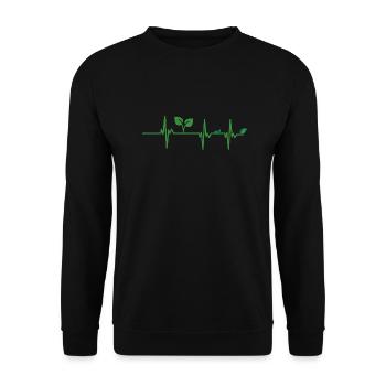 Veganer Herzschlag - Unisex Pullover - Schwarz - Vorne - Alina (178cm) & Michal (187cm)