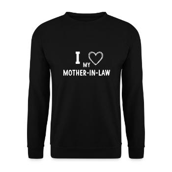 J’aime ma belle-mère Drôle Sarcastique - Sweat-shirt Unisexe - noir - Devant - Alina (178cm) & Michal (187cm)