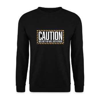 La prudence ne fait pas bon ménage avec les autres Avertissement - Sweat-shirt Unisexe - noir - Devant - Alina (178cm) & Michal (187cm)