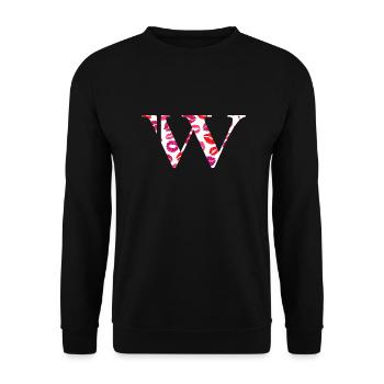Lettre w bisous - Sweat-shirt Unisexe - noir - Devant - Alina (178cm) & Michal (187cm)