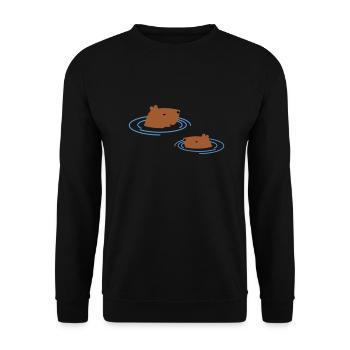 Capybara taking a bath - Unisex Sweatshirt - black - Front - Alina (178cm) & Michal (187cm)