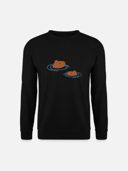 Capybara taking a bath - Unisex Sweatshirt - black