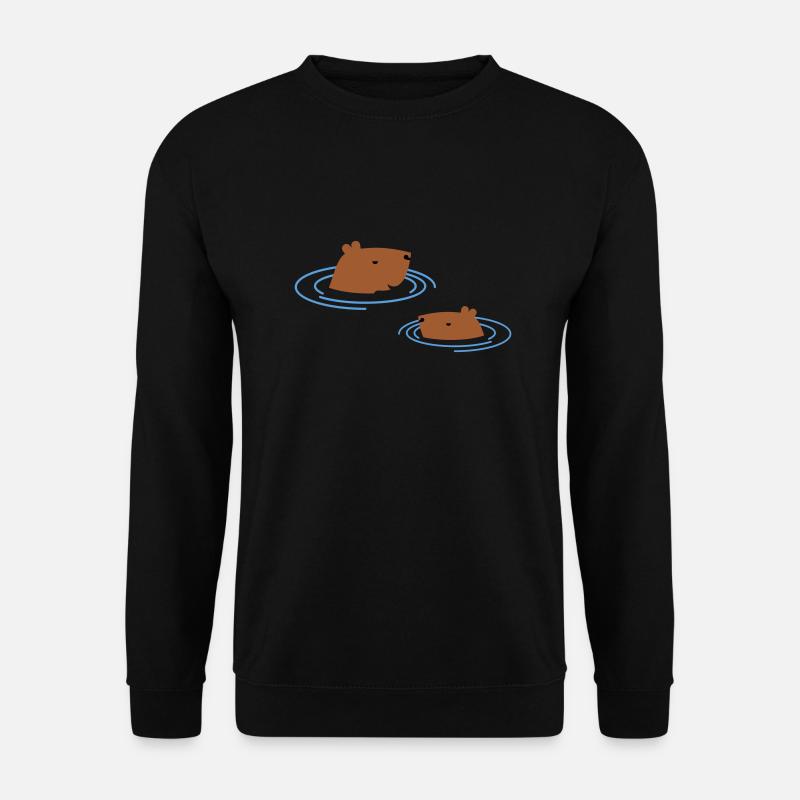 Capybara taking a bath - Unisex Sweatshirt - black